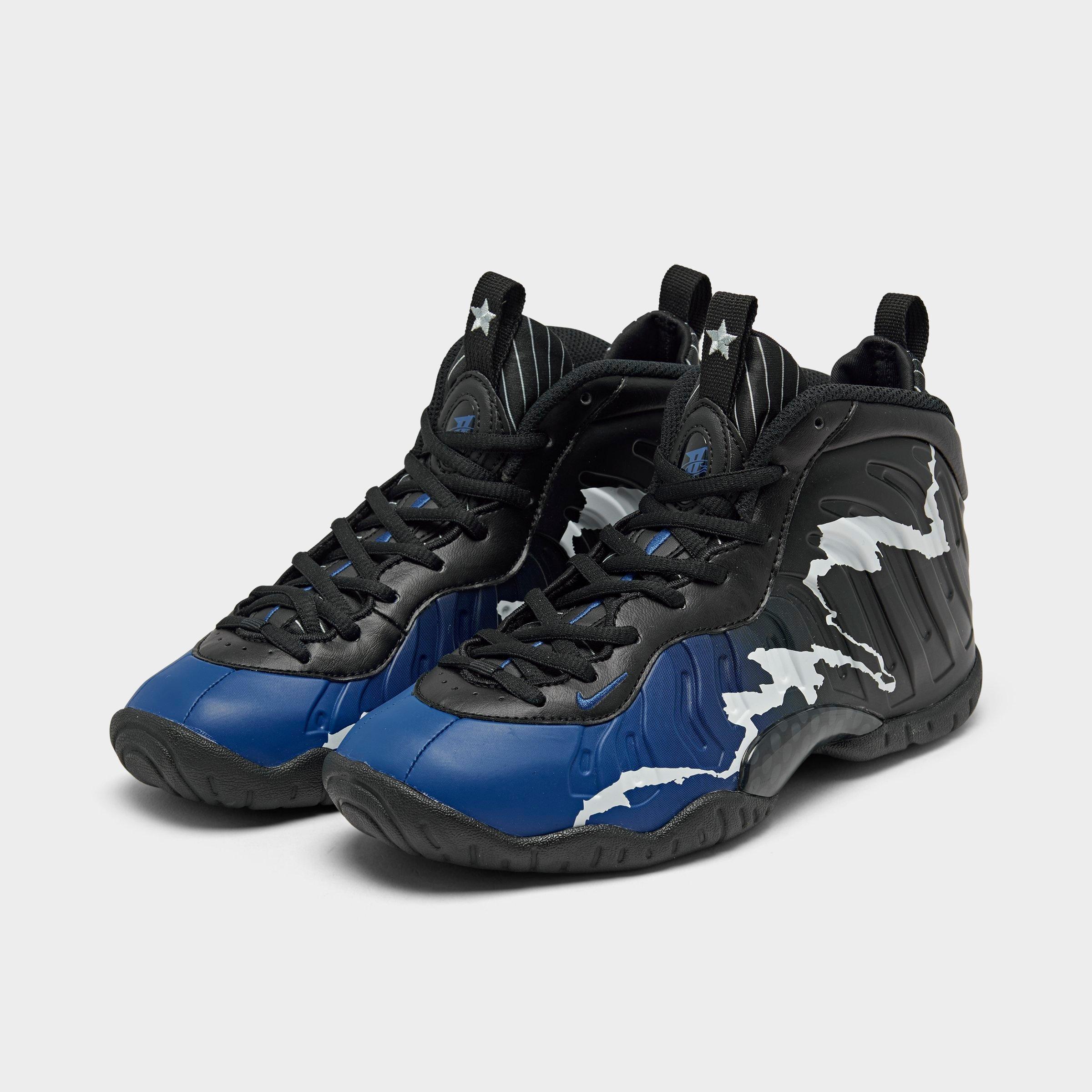 nike little posite one black game royal white