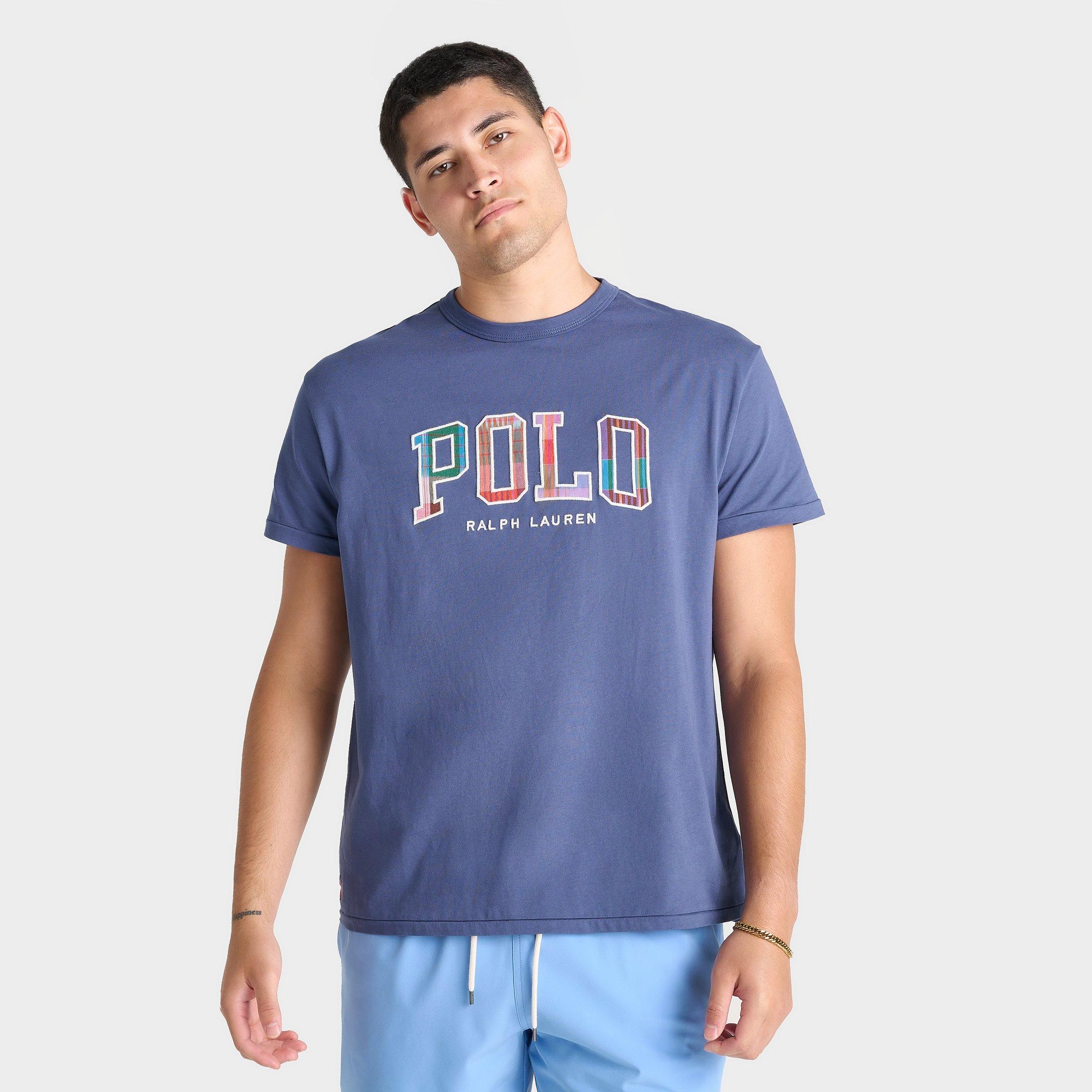 Men's Polo Ralph Lauren Plaid Logo Jersey T-Shirt | Finish Line