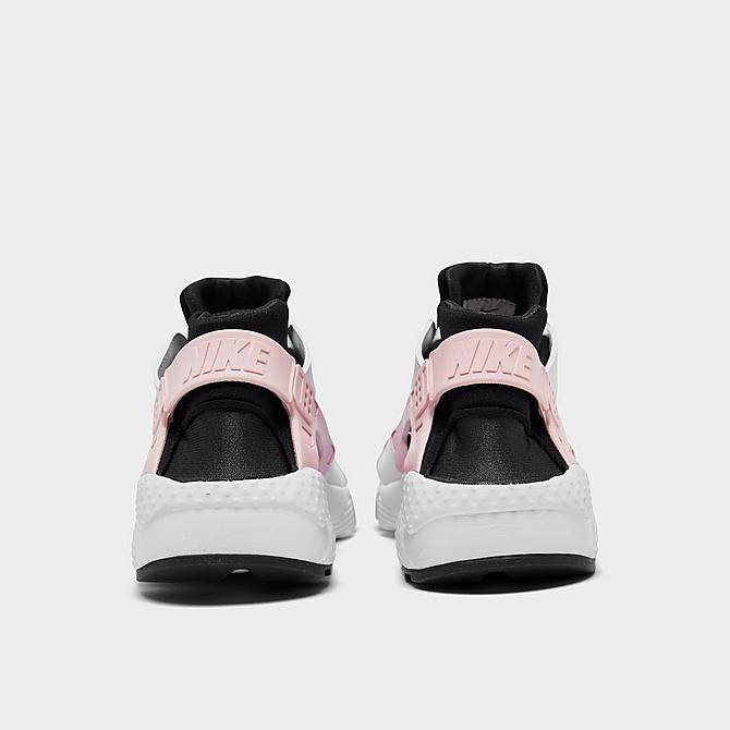 Left view of Girls' Big Kids' Nike Huarache Run Casual Shoes in White/Pink Foam/Grey Fog Click to zoom