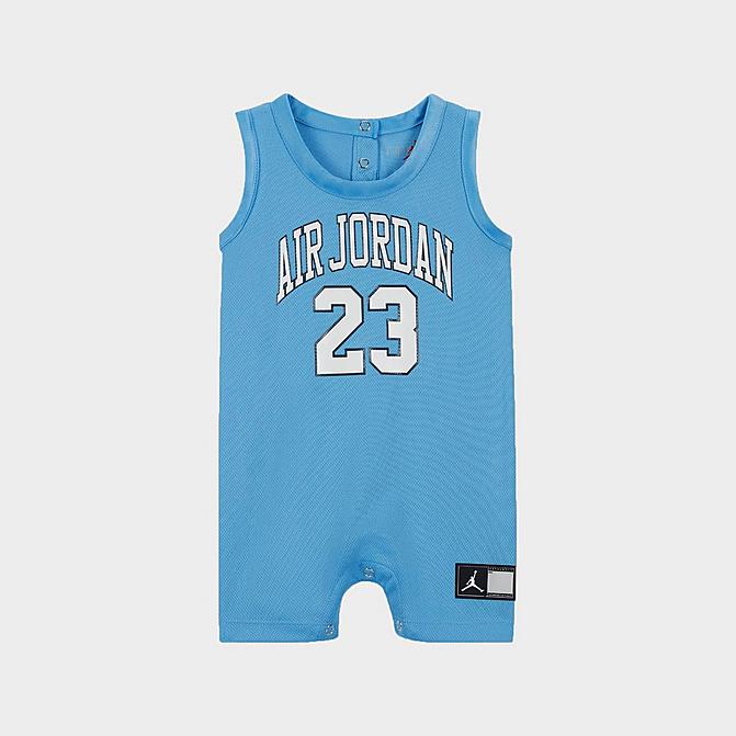 Front view of Infant Jordan Jersey Romper in University Blue Click to zoom