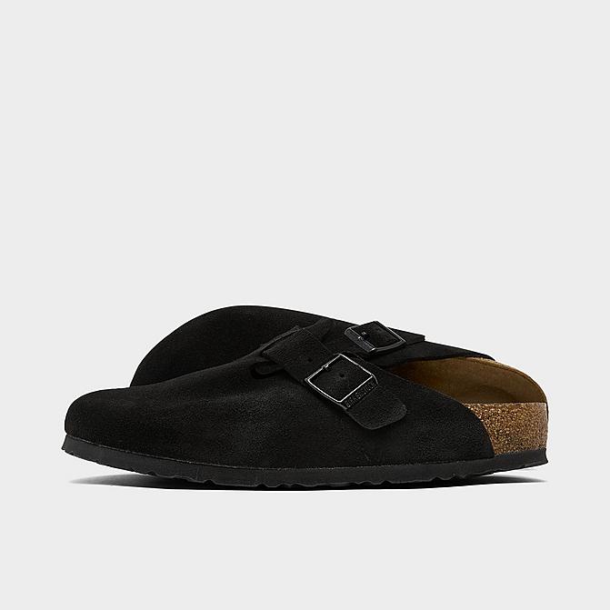 Right view of Men's Birkenstock Boston Soft Footbed Clogs in Black Click to zoom