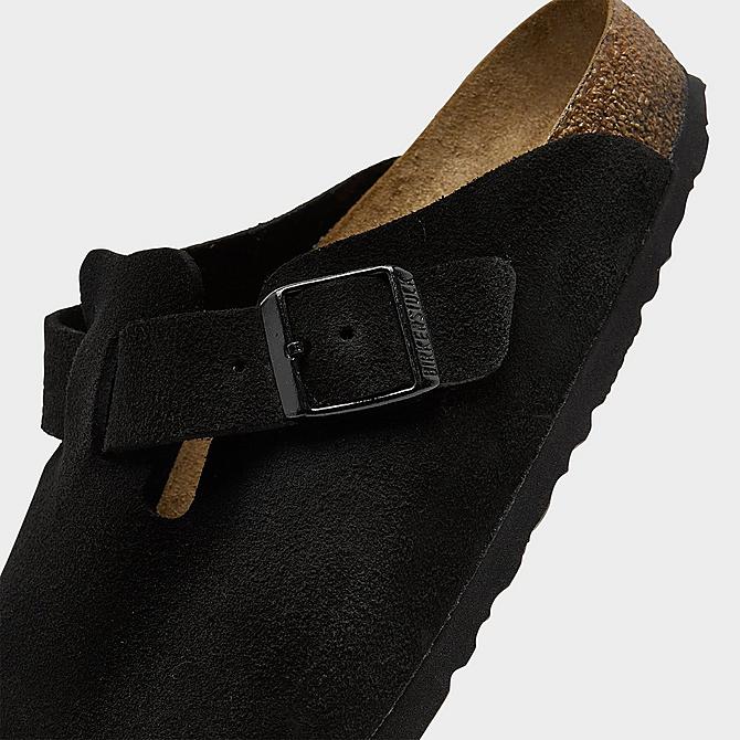 Front view of Men's Birkenstock Boston Soft Footbed Clogs in Black Click to zoom