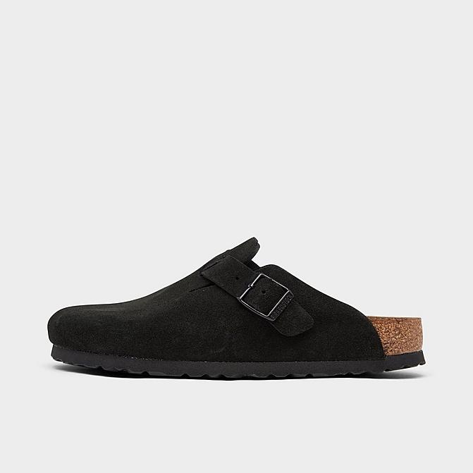 Right view of Women's Birkenstock Boston Soft Footbed Clogs in Black Click to zoom