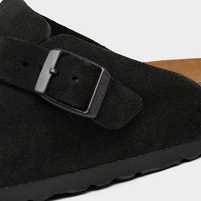 Front view of Women's Birkenstock Boston Soft Footbed Clogs in Black Click to zoom