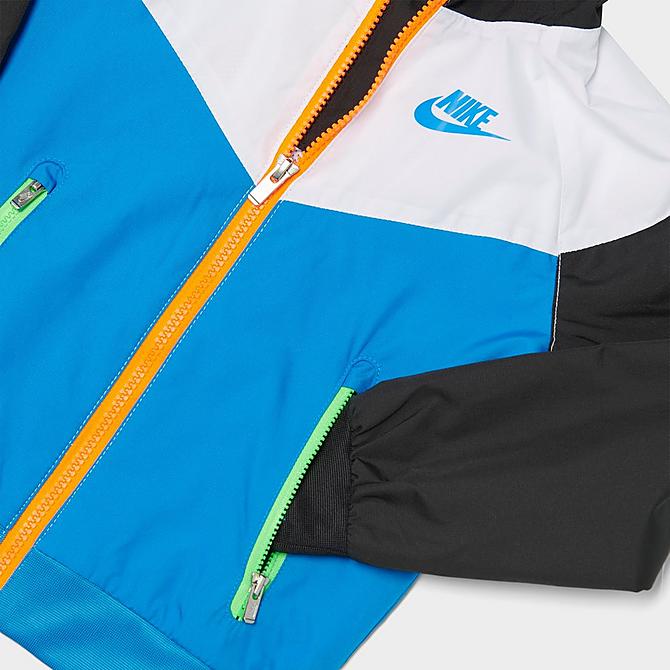 Product 4 view of Infant Nike Thrill Seeker Windrunner Jacket and Shorts Set in Photo Blue/Black/Total Orange/Green Click to zoom