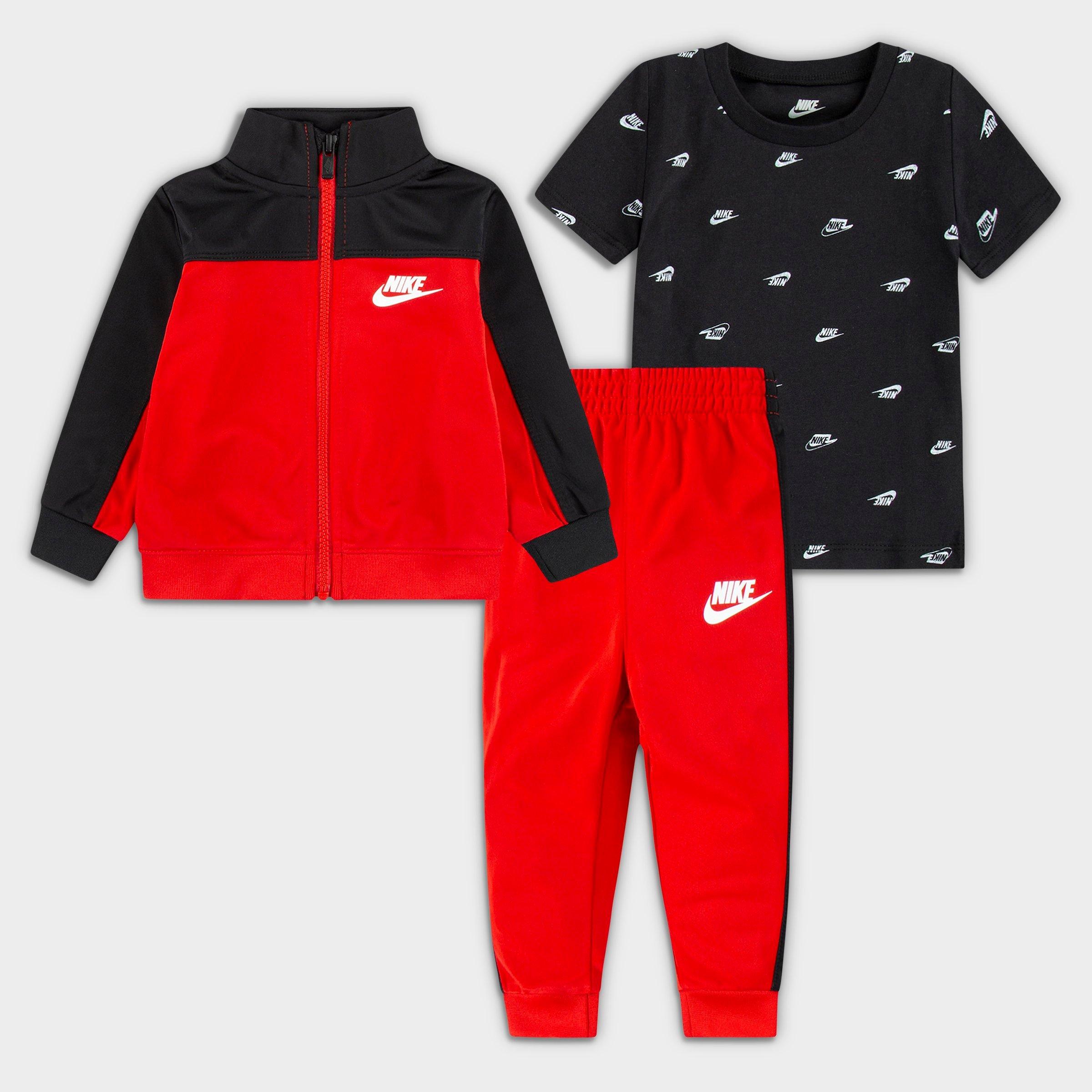 nike tracksuit red black