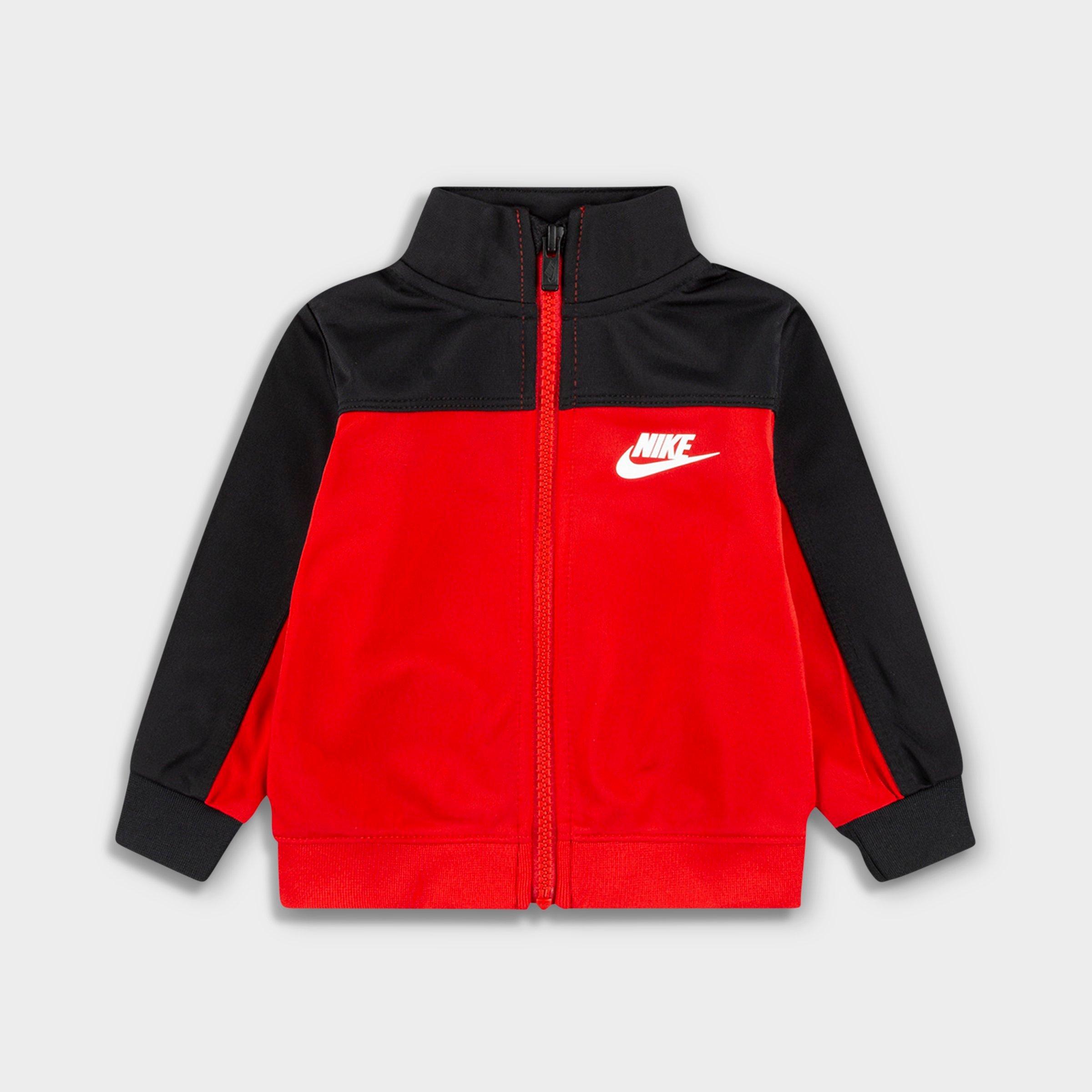 nike tracksuit red black