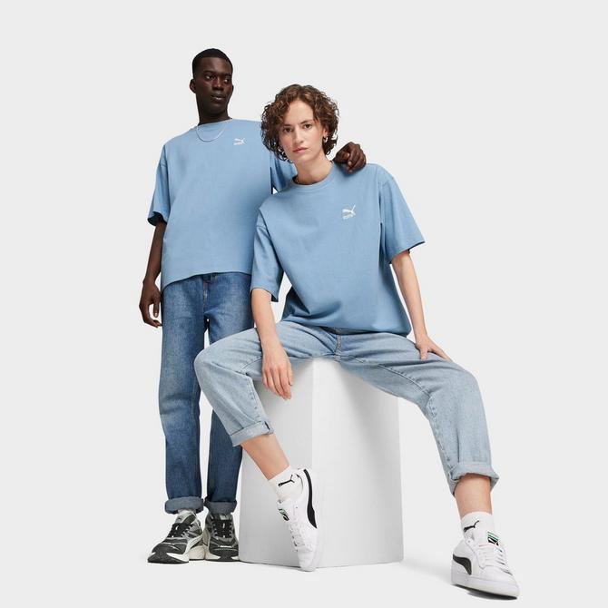 [angle] view of Men's Puma Better Classics Oversized T-Shirt in Zen Blue Click to zoom
