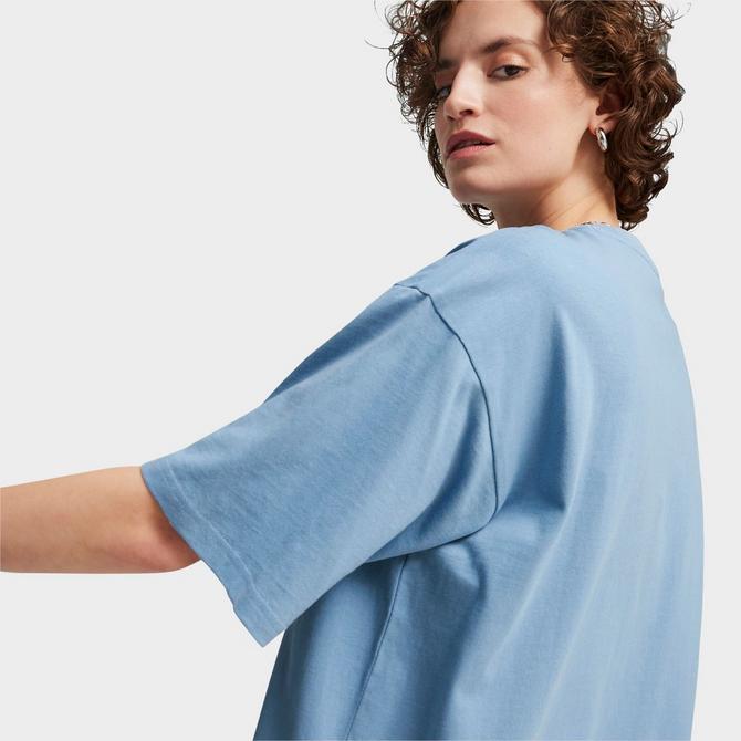 [angle] view of Men's Puma Better Classics Oversized T-Shirt in Zen Blue Click to zoom