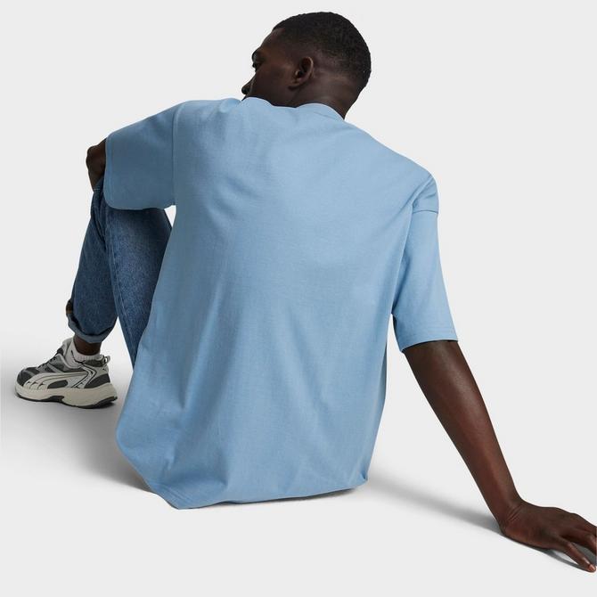 [angle] view of Men's Puma Better Classics Oversized T-Shirt in Zen Blue Click to zoom