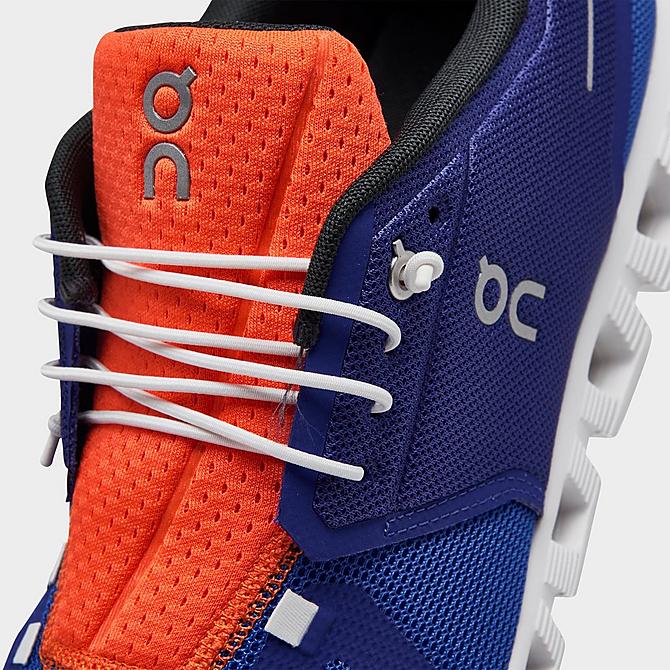 Front view of Men's On Cloud 5 Push Running Shoes in Royal/Flame Click to zoom