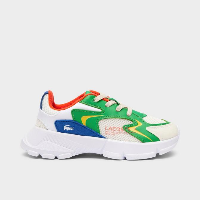 Lacoste L003 retro inspired sneakers in white and green