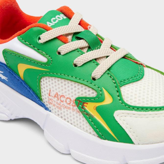 Lacoste L003 retro inspired sneakers in white and green