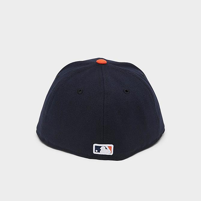 Left view of New Era Detroit Tigers MLB AC Performance 59FIFTY Fitted Hat in Navy/Orange Click to zoom