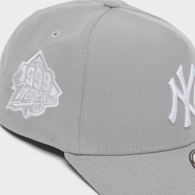 Back view of New Era New York Yankees MLB 9FORTY Snapback Hat in Grey/Grey Click to zoom
