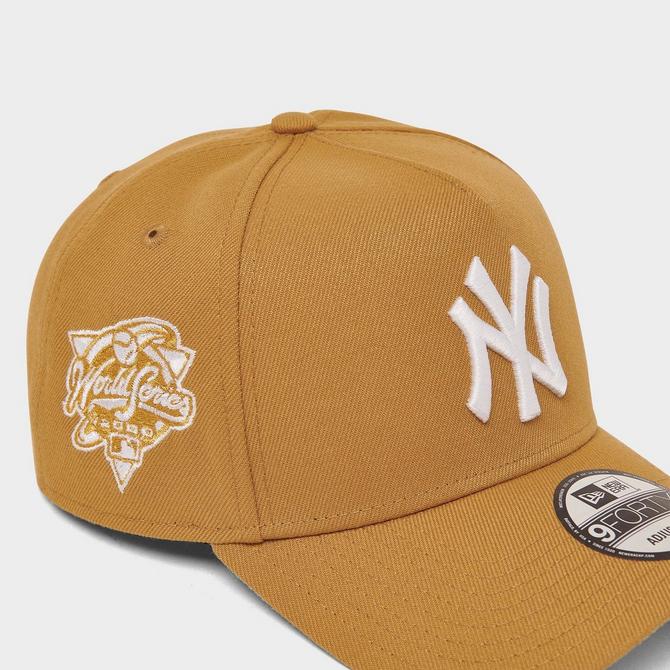 Bottom view of New Era New York Yankees MLB 9FORTY Snapback Hat in Panama Tan Click to zoom