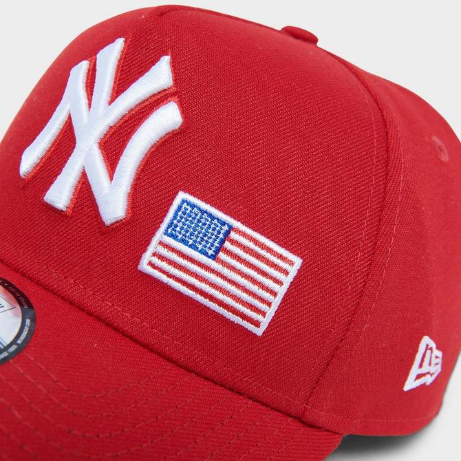 Bottom view of New Era New York Yankees USA MLB 9FORTY Snapback Hat in Red Click to zoom