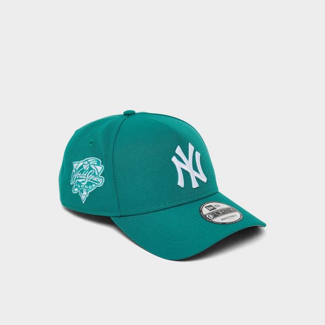 Left view of New Era New York Yankees MLB 9FORTY Snapback Hat in Teal Click to zoom