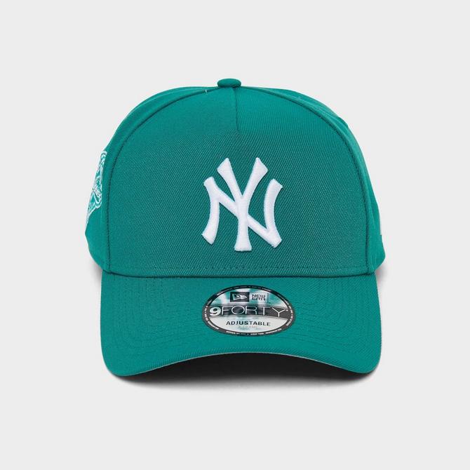 Bottom view of New Era New York Yankees MLB 9FORTY Snapback Hat in Teal Click to zoom