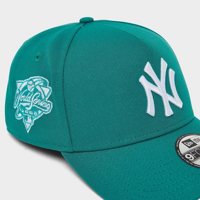 Top view of New Era New York Yankees MLB 9FORTY Snapback Hat in Teal Click to zoom