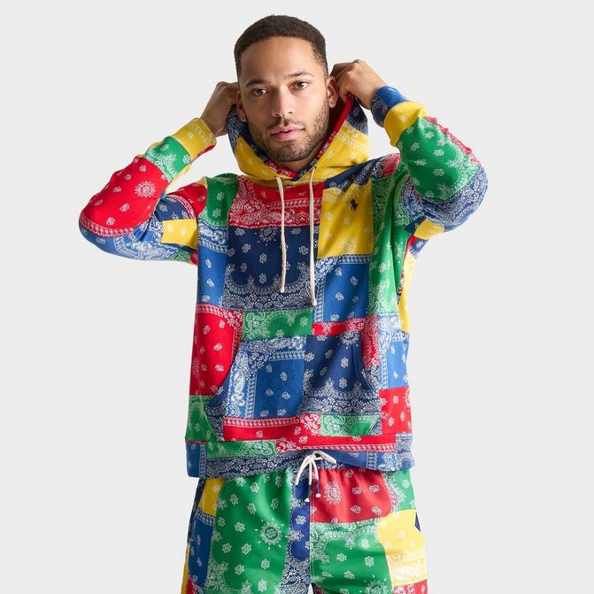 Men s Polo Ralph Lauren Patchwork Print Spa Terry Hoodie