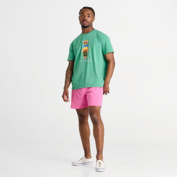 [angle] view of Men's Polo Ralph Lauren Polo Bear T-Shirt in Raft Green Beach Shop Click to zoom