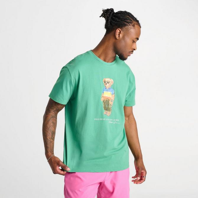 [angle] view of Men's Polo Ralph Lauren Polo Bear T-Shirt in Raft Green Beach Shop Click to zoom