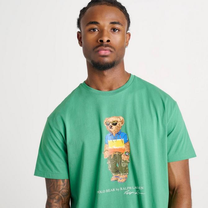 [angle] view of Men's Polo Ralph Lauren Polo Bear T-Shirt in Raft Green Beach Shop Click to zoom