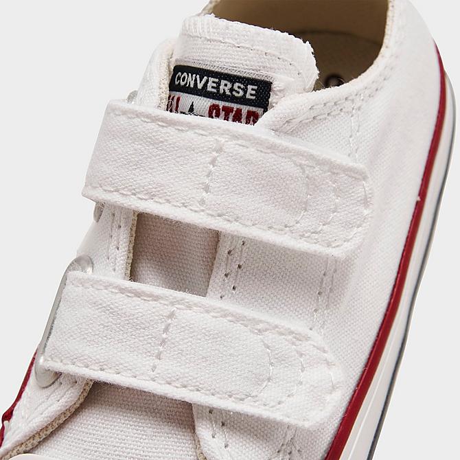 Front view of Boys' Toddler Converse Chuck Taylor 2 Strap Low Top Casual Shoes in Optical White Click to zoom