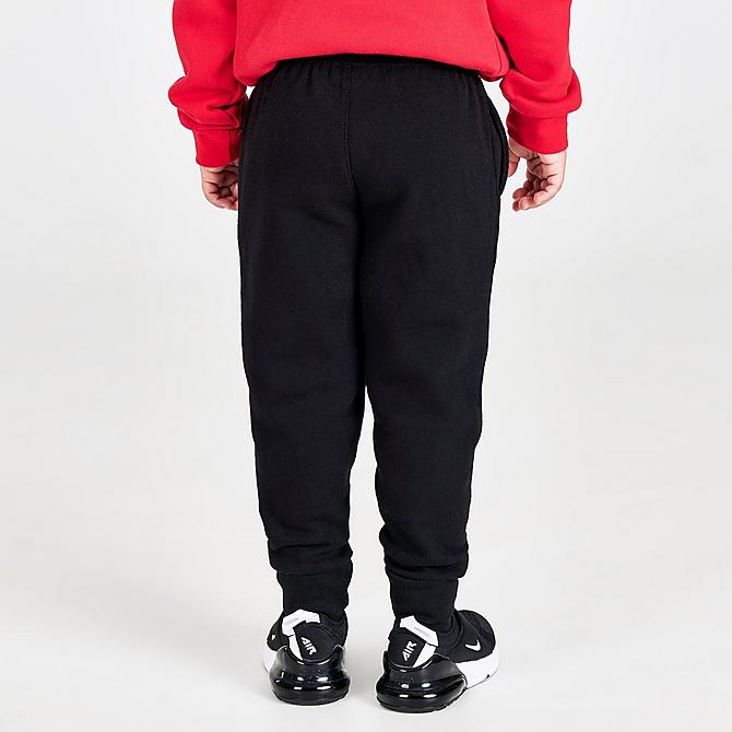 Back Right view of Boys' Toddler Nike Sportswear Club Fleece Jogger Pants in Black Click to zoom
