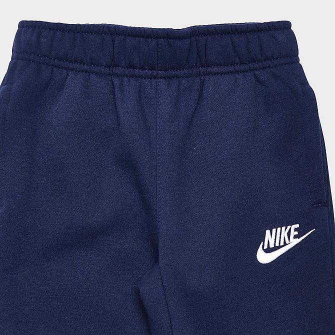 Back Left view of Boys' Toddler Nike Sportswear Club Fleece Jogger Pants in Midnight Navy/White Click to zoom