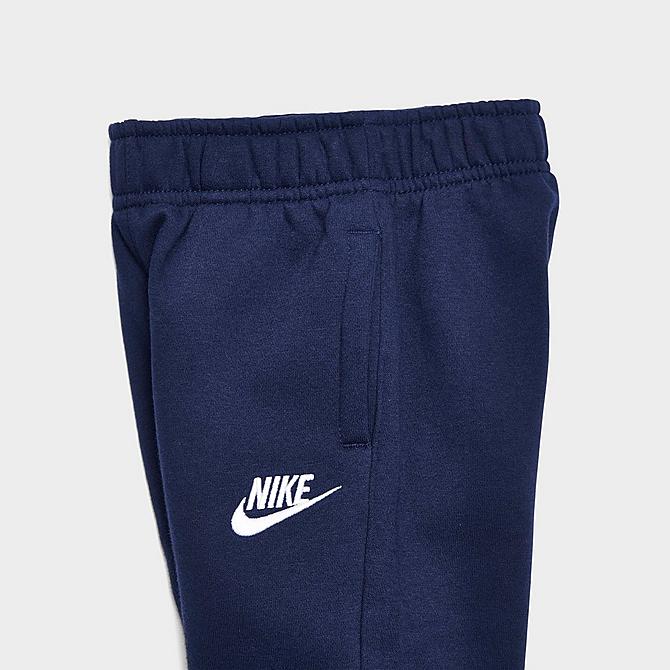 Back Right view of Boys' Toddler Nike Sportswear Club Fleece Jogger Pants in Midnight Navy/White Click to zoom