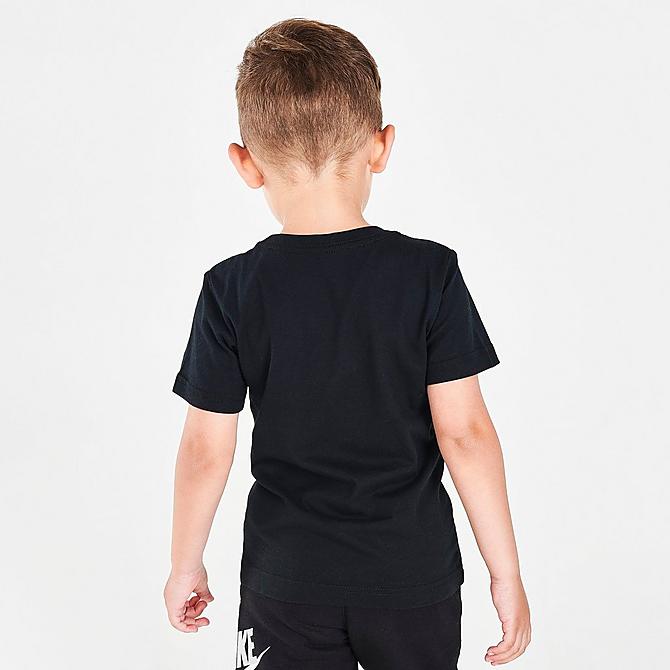 Back Right view of Boys' Toddler Nike Sportswear NYC T-Shirt in Black/Red Click to zoom