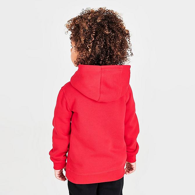 Back Right view of Boys' Toddler Nike Sportswear HBR Hoodie in Red/Black/White Click to zoom