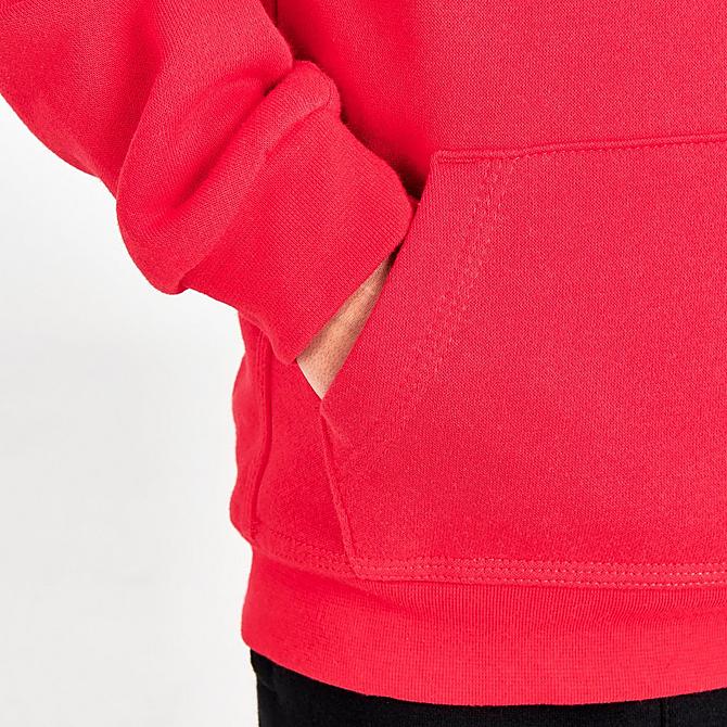 On Model 6 view of Boys' Toddler Nike Sportswear HBR Hoodie in Red/Black/White Click to zoom