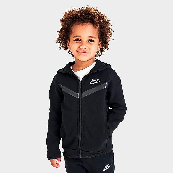 Kids Toddler Tech Fleece Full-Zip Hoodie and Joggers Set in Black/Black Size 2 Toddler Finish Line Clothing Sweaters Hoodies 