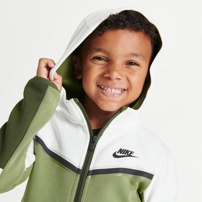 White Nike Tech Fleece Full Zip Hoodie Junior