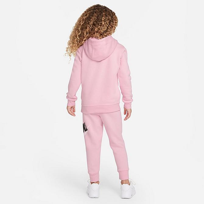 Back Left view of Kids' Toddler Nike Metallic Futura Logo Pullover Hoodie and Jogger Pants Set Click to zoom