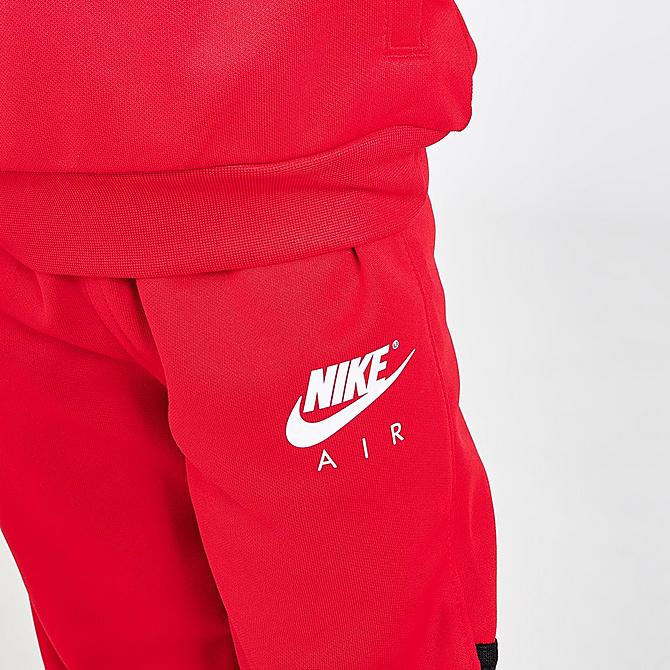 On Model 5 view of Boys' Toddler Nike Air Tricot Half-Zip Top and Joggers Set in University Red Click to zoom