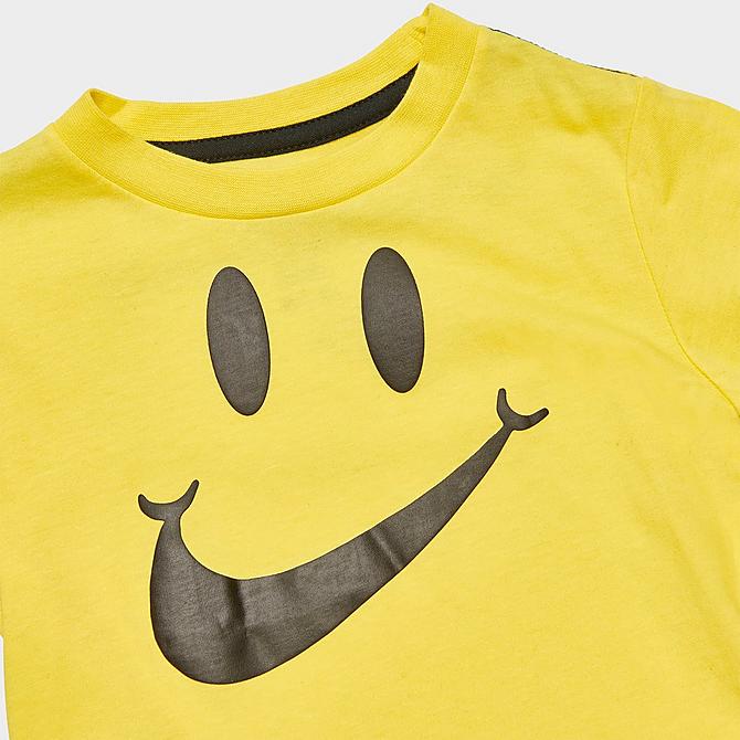Back Left view of Kids' Toddler Nike Sportswear Extra Smile T-Shirt in Yellow Strike Click to zoom