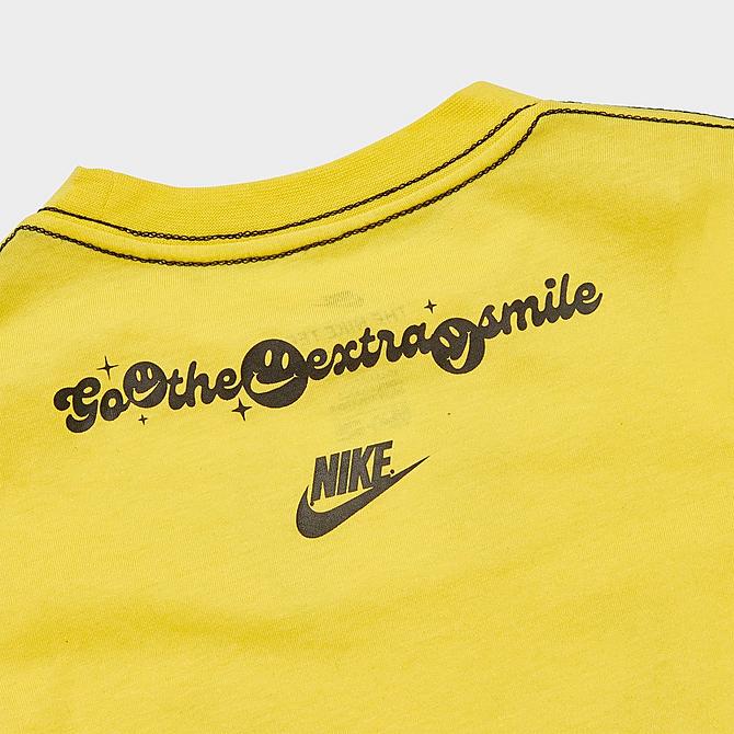 Back Right view of Kids' Toddler Nike Sportswear Extra Smile T-Shirt in Yellow Strike Click to zoom