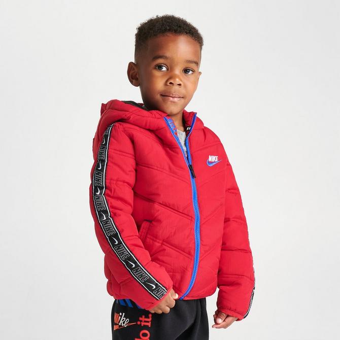 Nike red padded hot sale jacket with hood