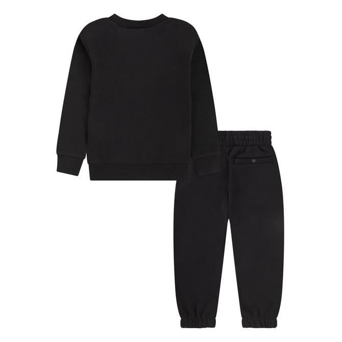 Nike Essential fleece+ multi logo casual fit cuffed joggers in black