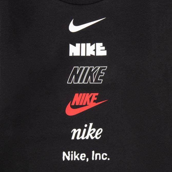 Little Kids' Nike Multi Logo Crewneck Sweatshirt and Jogger Pants