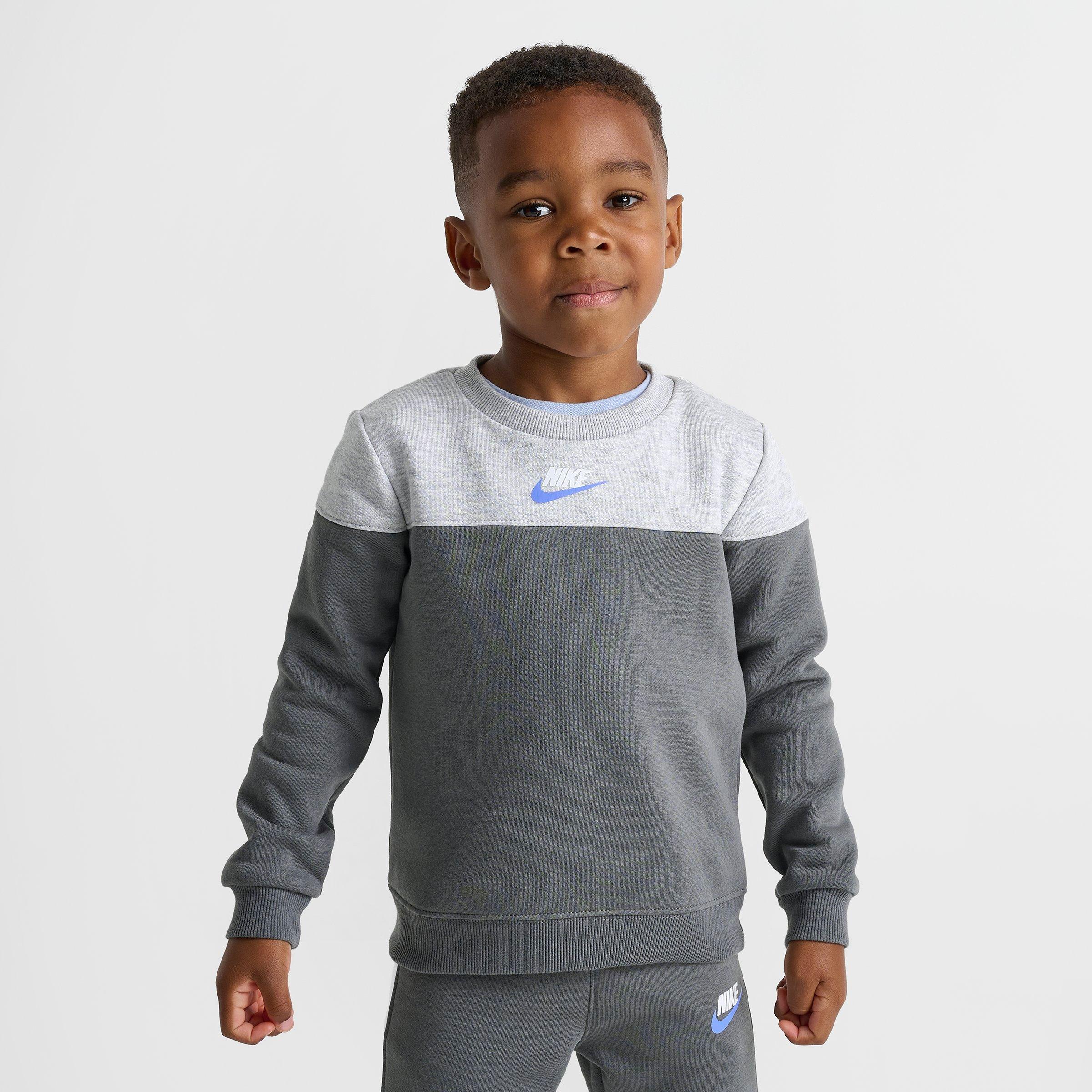 Kids' Toddler Nike Colorblock Futura Crewneck Sweatshirt and Jogger Pants Set