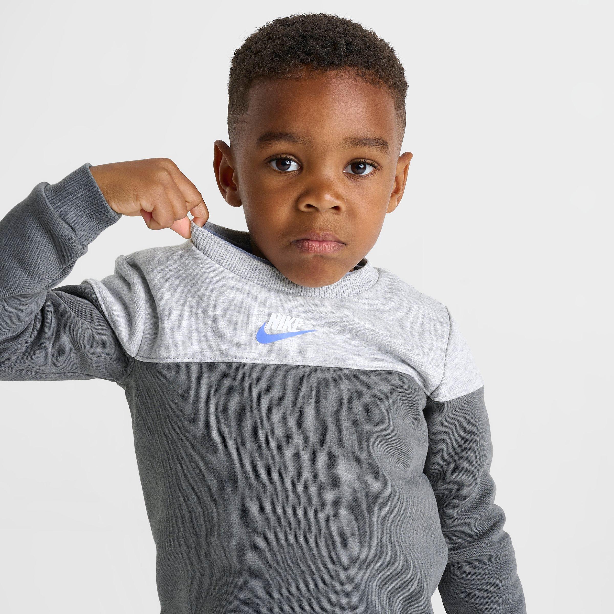 Kids' Toddler Nike Colorblock Futura Crewneck Sweatshirt and Jogger Pants Set