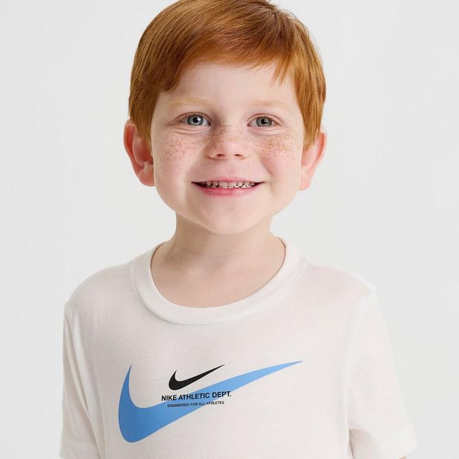 [angle] view of Kids' Toddler Nike Athletic Department T-Shirt and Cargo Shorts Set in Black/White Click to zoom