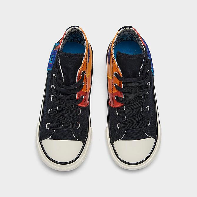 Back view of Kids' Toddler Converse x Space Jam Chuck Taylor All Star 70 High Top Casual Shoes in Black/Light Blue Fury/Mantra Orange/Bright Mandarin Click to zoom