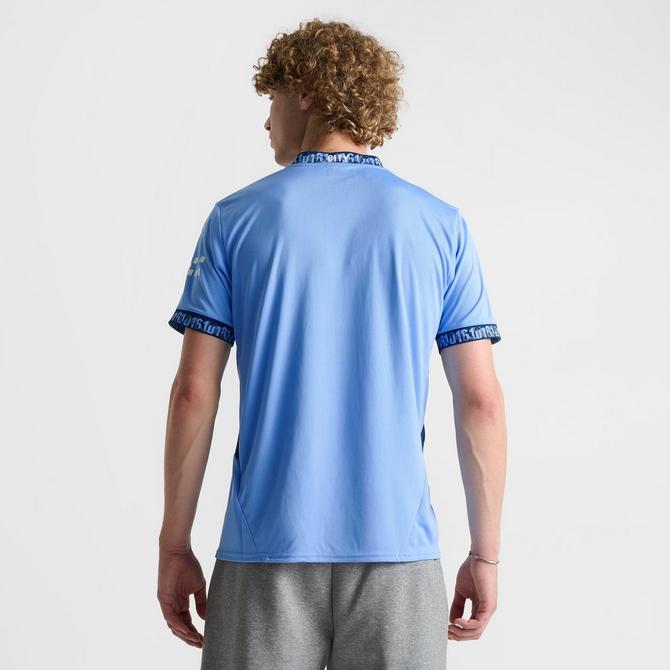 [angle] view of Men's Puma Manchester City 24-25 Home Replica Soccer Jersey in Team Light Blue/Marine Blue Click to zoom