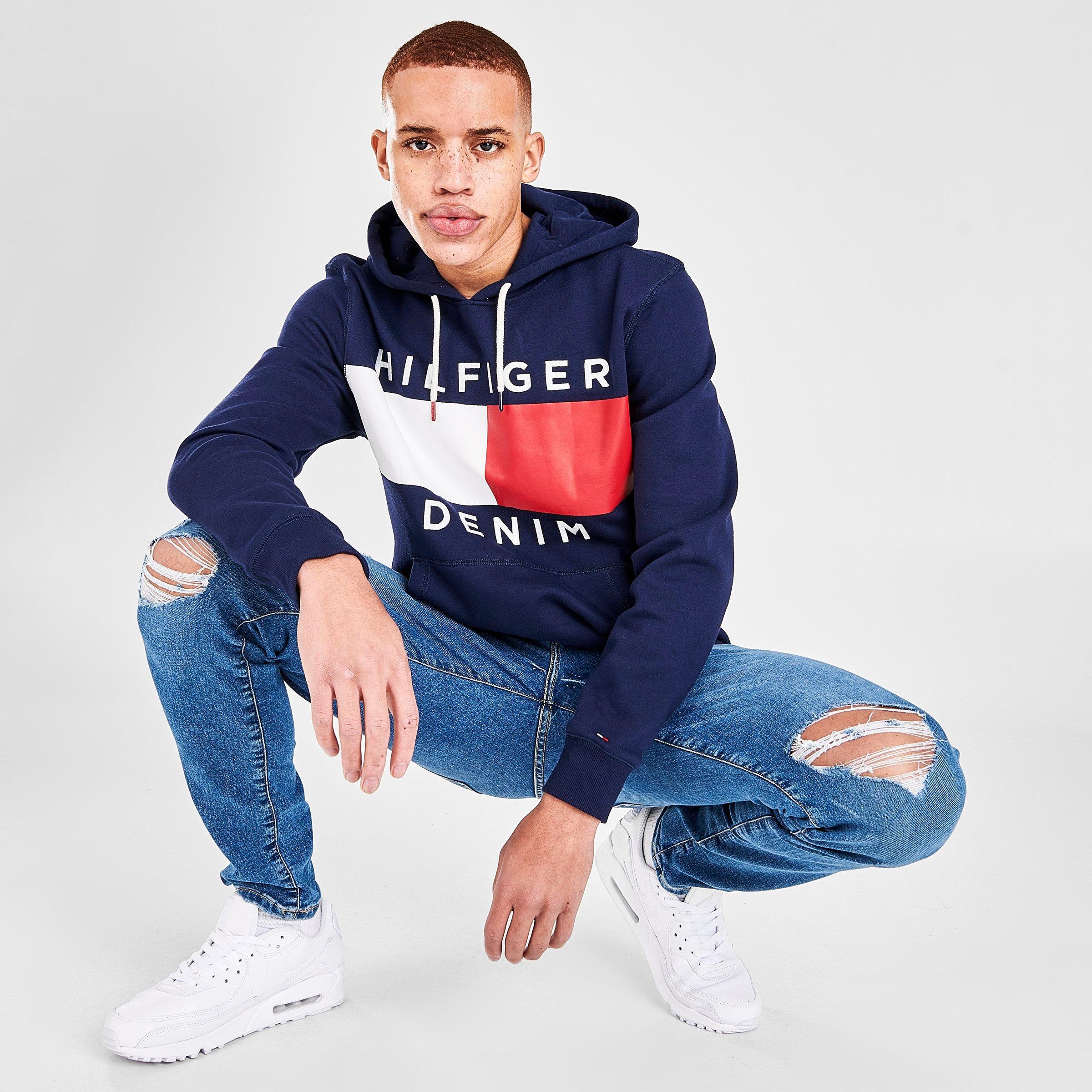 tommy hilfiger brooks logo print hoodie